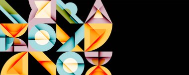 Minimum geometrik soyut arkaplan. Çember kare ve üçgen tasarımı