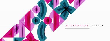 Dairesel ve yuvarlak elementlerin yer aldığı soyut geometrik arkaplan. Kalın kontrast, pürüzsüz gradyanlar, dinamik kompozisyon, fütüristik stil