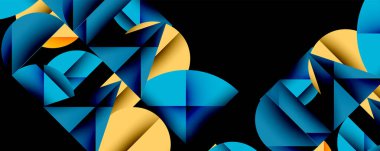 Minimum geometrik soyut arkaplan. Çember kare ve üçgen tasarımı