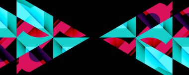 Daireler, yarı daireler, kareler ve yuvarlak üçgenler. Duvar kağıdı, afiş, arkaplan, kart, kitap illüstrasyonu, iniş sayfası için geometrik mozaik mozaik desen soyut arkaplan