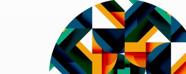 Birleştirilmiş açısal ve eğri şekilli soyut geometrik çizimler, pürüzsüz eğimli dinamik bileşimler ve kalın karşıtlıklar