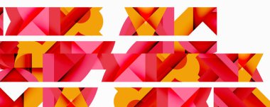 Birbirine kenetlenmiş dairesel ve açısal şekillerle soyut geometrik bileşim, pürüzsüz gradyanlar ve beyaz arkaplan üzerinde keskin karşıtlıklar