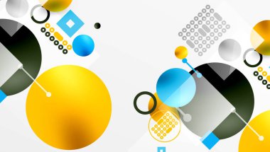 Çemberler ve elementler geometrik soyut arkaplan