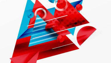 Parlak soyut arkaplan - parlak eğim tonlarıyla katmanlı üçgenler. Yarı şeffaf şekiller derinlik ve çağdaş estetik ekler