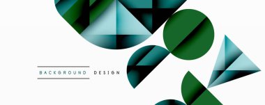 Minimum geometrik soyut arkaplan. Çember kare ve üçgen tasarımı