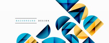 Minimum geometrik soyut arkaplan. Çember kare ve üçgen tasarımı