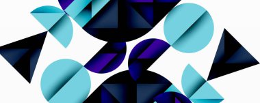 Minimum geometrik soyut arkaplan. Çember kare ve üçgen tasarımı