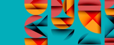 Minimum geometrik soyut arkaplan. Çember kare ve üçgen tasarımı