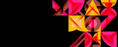 Minimum geometrik soyut arkaplan. Çember kare ve üçgen tasarımı