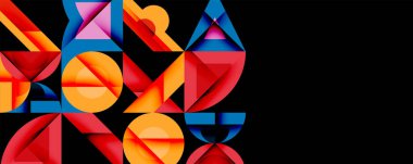 Minimum geometrik soyut arkaplan. Çember kare ve üçgen tasarımı