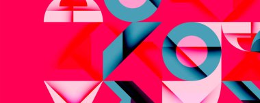 Minimum geometrik soyut arkaplan. Çember kare ve üçgen tasarımı