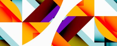 Birbirine kenetlenmiş dairesel ve açısal şekillerle soyut geometrik bileşim, pürüzsüz gradyanlar ve beyaz arkaplan üzerinde keskin karşıtlıklar