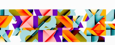 Birbirine kenetlenmiş dairesel ve açısal şekillerle soyut geometrik bileşim, pürüzsüz gradyanlar ve beyaz arkaplan üzerinde keskin karşıtlıklar