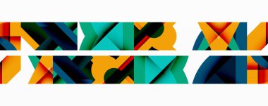 Birleştirilmiş açısal ve eğri şekilli soyut geometrik çizimler, pürüzsüz eğimli dinamik bileşimler ve kalın karşıtlıklar