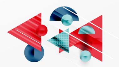 Modern geometrik arkaplan - düzgün eğimli ve yarı şeffaf üçgenler üst üste biniyor