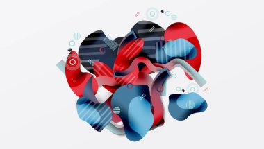 Canlı soyut arkaplan örtüşen şekiller