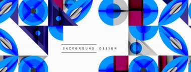 Keskin açılı dinamik geometrik bileşim, dairesel biçimler ve eğim renkleri
