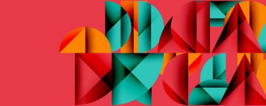 Minimum geometrik soyut arkaplan. Çember kare ve üçgen tasarımı