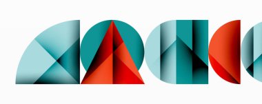 Çemberler ve üçgenlerin kesiştiği soyut geometrik desen. Yüksek kontrastlı kompozisyon derinlik yaratır ve dinamik, modern estetik