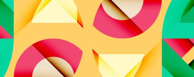 Birleştirilmiş açısal ve eğri şekilli soyut geometrik çizimler, pürüzsüz eğimli dinamik bileşimler ve kalın karşıtlıklar