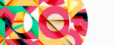 Birleştirilmiş açısal ve eğri şekilli soyut geometrik çizimler, pürüzsüz eğimli dinamik bileşimler ve kalın karşıtlıklar