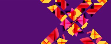 Birleştirilmiş açısal ve eğri şekilli soyut geometrik çizimler, pürüzsüz eğimli dinamik bileşimler ve kalın karşıtlıklar