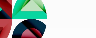 Birbirine kenetlenmiş dairesel ve açısal şekillerle soyut geometrik bileşim, pürüzsüz gradyanlar ve beyaz arkaplan üzerinde keskin karşıtlıklar