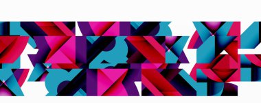 Birbirine kenetlenmiş dairesel ve açısal şekillerle soyut geometrik bileşim, pürüzsüz gradyanlar ve beyaz arkaplan üzerinde keskin karşıtlıklar