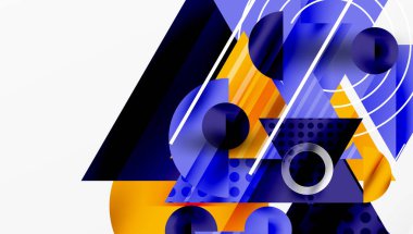 Modern geometrik arkaplan - düzgün eğimli ve yarı şeffaf üçgenler üst üste biniyor