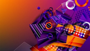 Renkli gradyanlı soyut arkaplan geometrik tasarımı