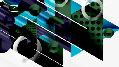 Parlak soyut arkaplan - parlak eğim tonlarıyla katmanlı üçgenler. Yarı şeffaf şekiller derinlik ve çağdaş estetik ekler