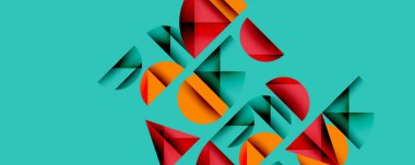 Minimum geometrik soyut arkaplan. Çember kare ve üçgen tasarımı