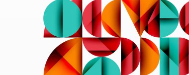 Minimum geometrik soyut arkaplan. Çember kare ve üçgen tasarımı