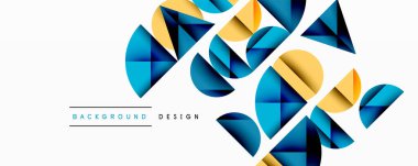 Minimum geometrik soyut arkaplan. Çember kare ve üçgen tasarımı