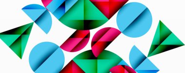 Minimum geometrik soyut arkaplan. Çember kare ve üçgen tasarımı