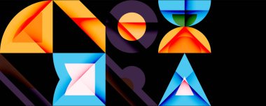 Minimum geometrik soyut arkaplan. Çember kare ve üçgen tasarımı