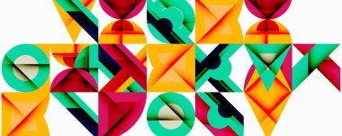 Minimum geometrik soyut arkaplan. Çember kare ve üçgen tasarımı