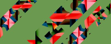 Birbirine kenetlenmiş dairesel ve açısal şekillerle soyut geometrik bileşim, pürüzsüz gradyanlar ve beyaz arkaplan üzerinde keskin karşıtlıklar