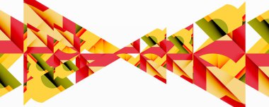 Daireler, yarı daireler, kareler ve yuvarlak üçgenler. Duvar kağıdı, afiş, arkaplan, kart, kitap illüstrasyonu, iniş sayfası için geometrik mozaik mozaik desen soyut arkaplan