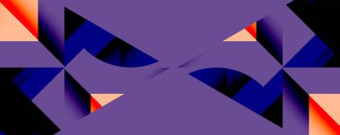 Birbirine kenetlenmiş dairesel ve açısal şekillerle soyut geometrik bileşim, pürüzsüz gradyanlar ve beyaz arkaplan üzerinde keskin karşıtlıklar