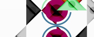 Katmanlı üçgenler, daireler ve gradyanlarla birlikte geometrik soyut tasarım, keskin zıtlıklar ve derinlikle yapılandırılmış bir model oluşturur.