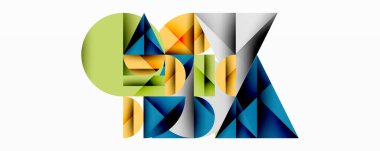 Katmanlı daireler ve açısal segmentlerle modern soyut kompozisyon gradyan, şeffaflık efektleri ve yapılandırılmış geometrik düzen içerir.