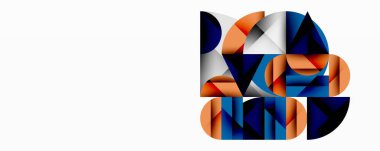 Üst üste binen daireler ve gradyanlarla soyut geometrik çizimler, daire kare üçgen şekilleri arka plan şekilleri keskin açısal kesikler, pürüzsüz gölgeleme ve yapılandırılmış katman bileşimi