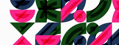 Soyut geometrik arkaplan şekilleri modern ve simetrik bir model oluşturur. Kalın kontrast, pürüzsüz gradyanlar, dinamik kompozisyon, fütüristik stil