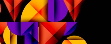 Minimum geometrik soyut arkaplan. Çember kare ve üçgen tasarımı