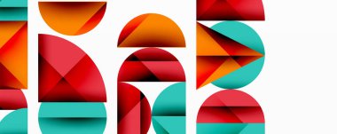 Minimum geometrik soyut arkaplan. Çember kare ve üçgen tasarımı