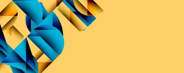 Minimum geometrik soyut arkaplan. Çember kare ve üçgen tasarımı