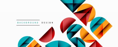 Minimum geometrik soyut arkaplan. Çember kare ve üçgen tasarımı