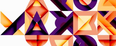 Minimum geometrik soyut arkaplan. Çember kare ve üçgen tasarımı