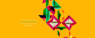 Minimum geometrik soyut arkaplan. Çember kare ve üçgen tasarımı